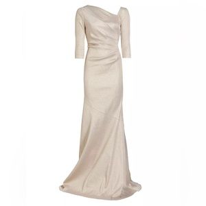 Teri Jon by Rickie Freeman Gold metallic dress size 8